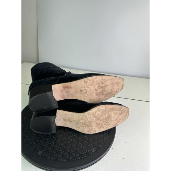 Spiegel Black Velvet Boots Military Tie Ankle Sz 9M - Picture 4 of 7